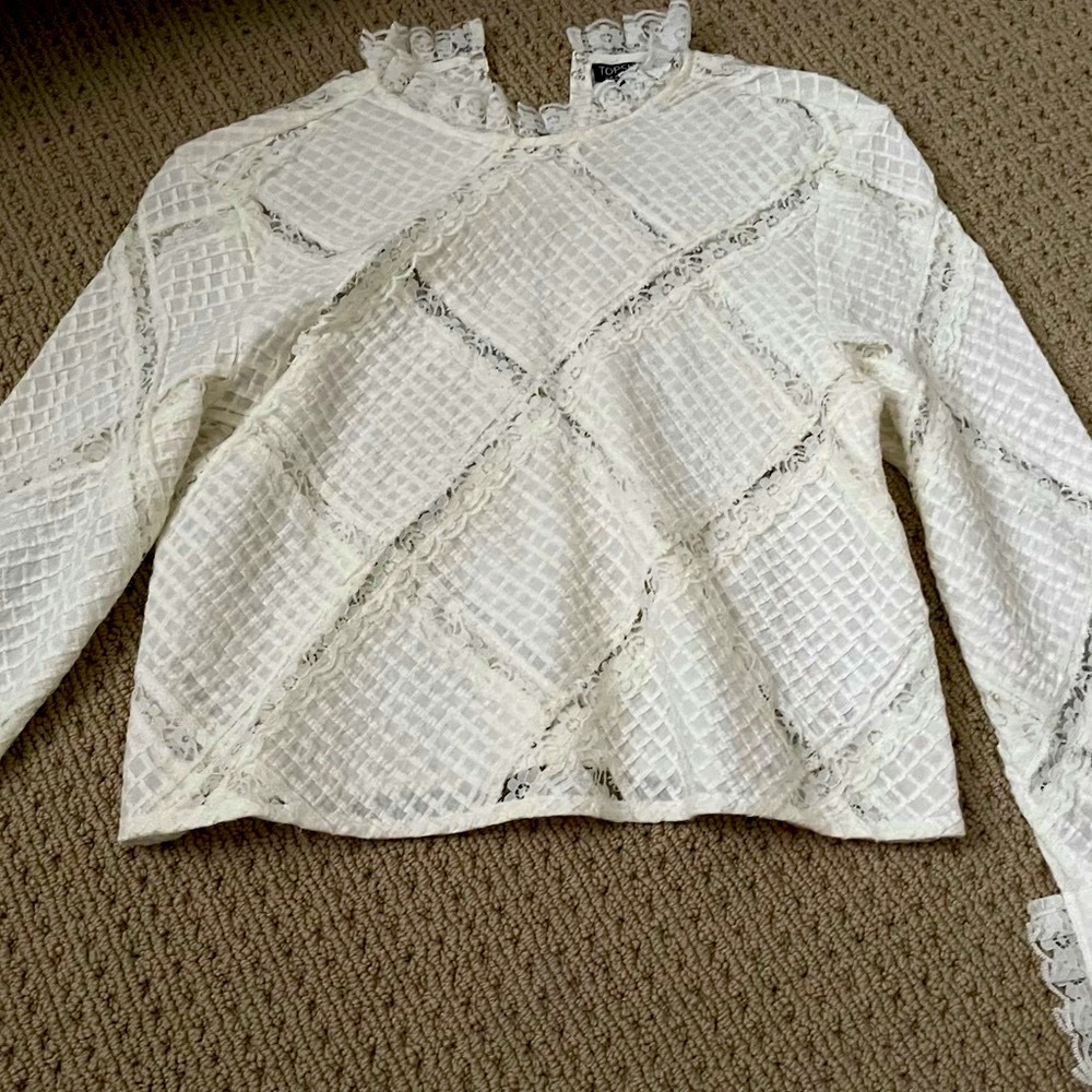 Topshop Lace Blouse with detailing